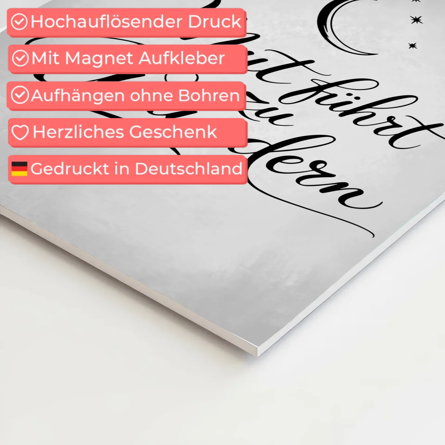 Affirmation Magnet Poster Mut führt zu Wundern positiv