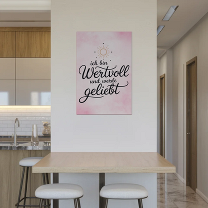 Affirmation Magnet Poster Ich bin wertvoll positiv