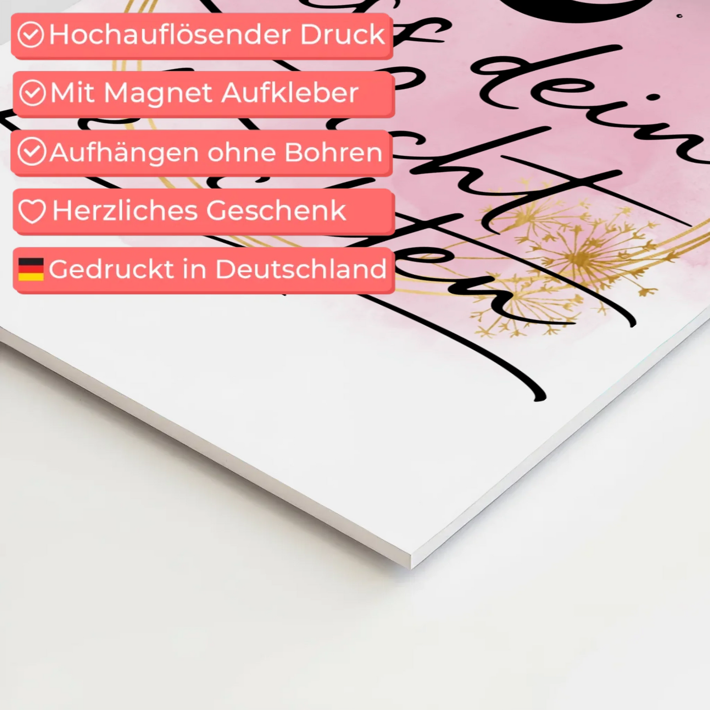 Magnet Poster mit Spruch Affirmation Lass dein Licht leuchten