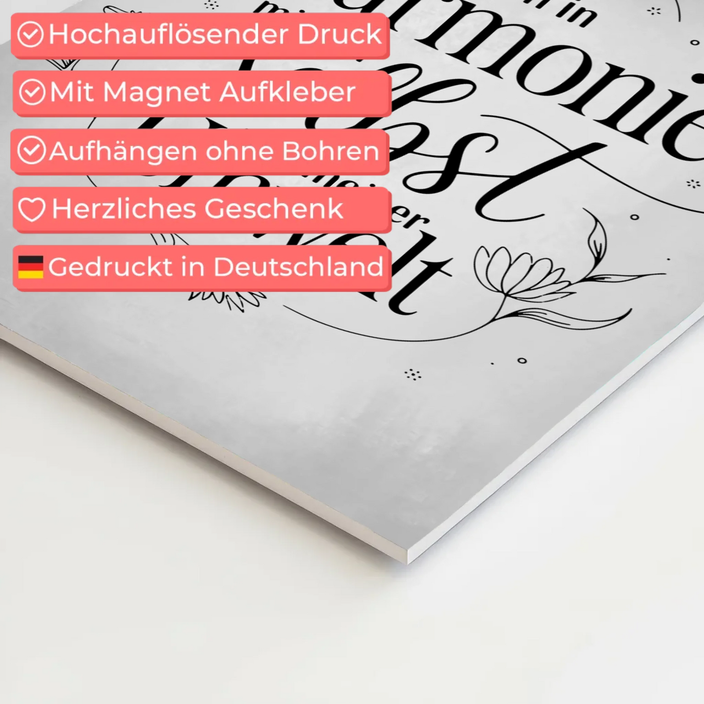 Affirmation Magnet Wandbild Ich bin in Harmonie Poster