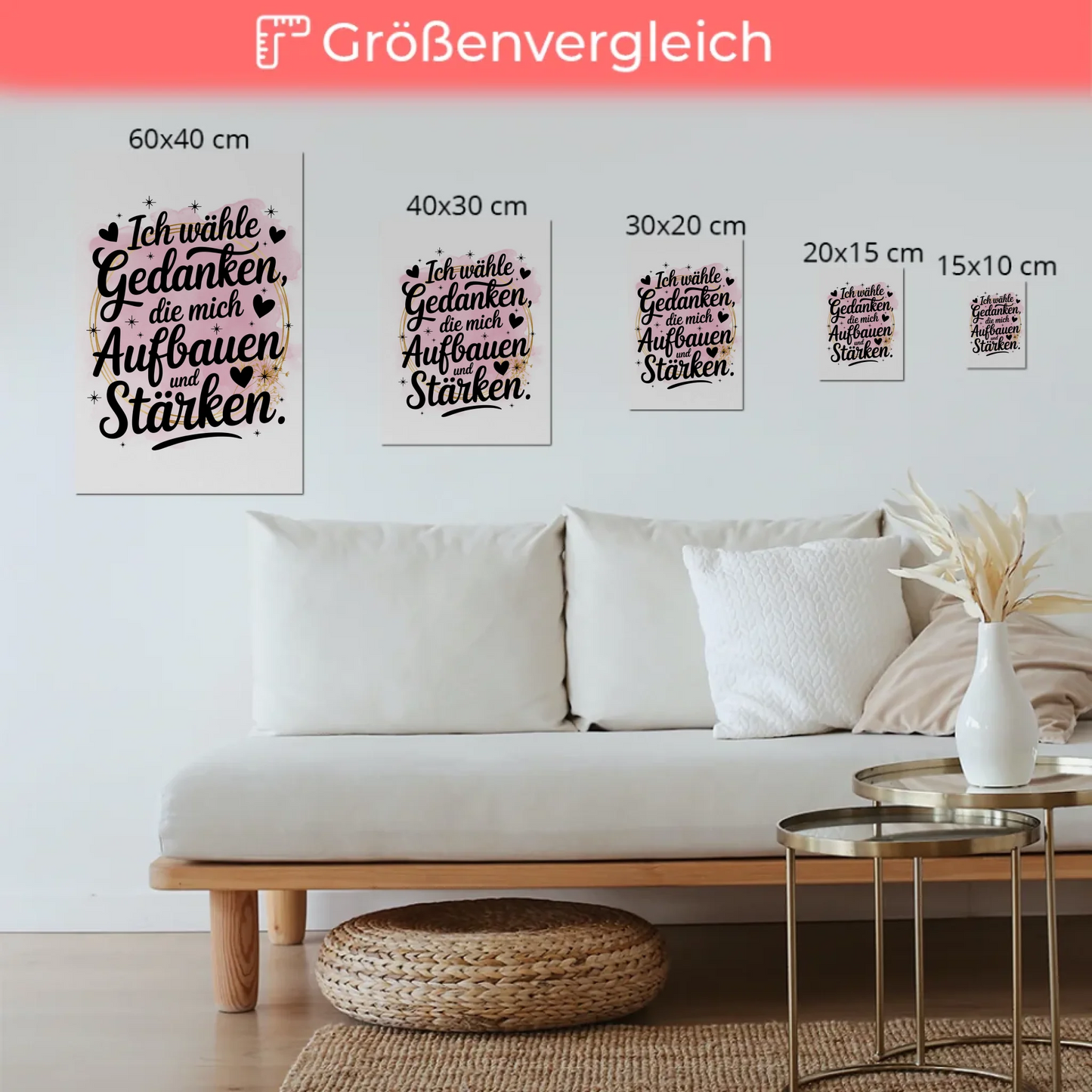 Magnetisches Sprüche Poster: Affirmation für Stärke