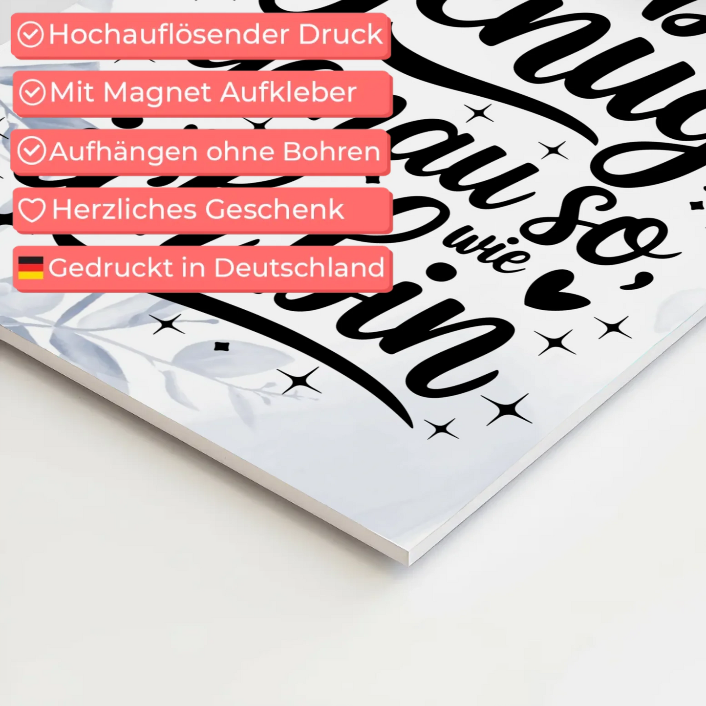 Affirmation Magnet Poster Spruch Ich bin genug personalisiert