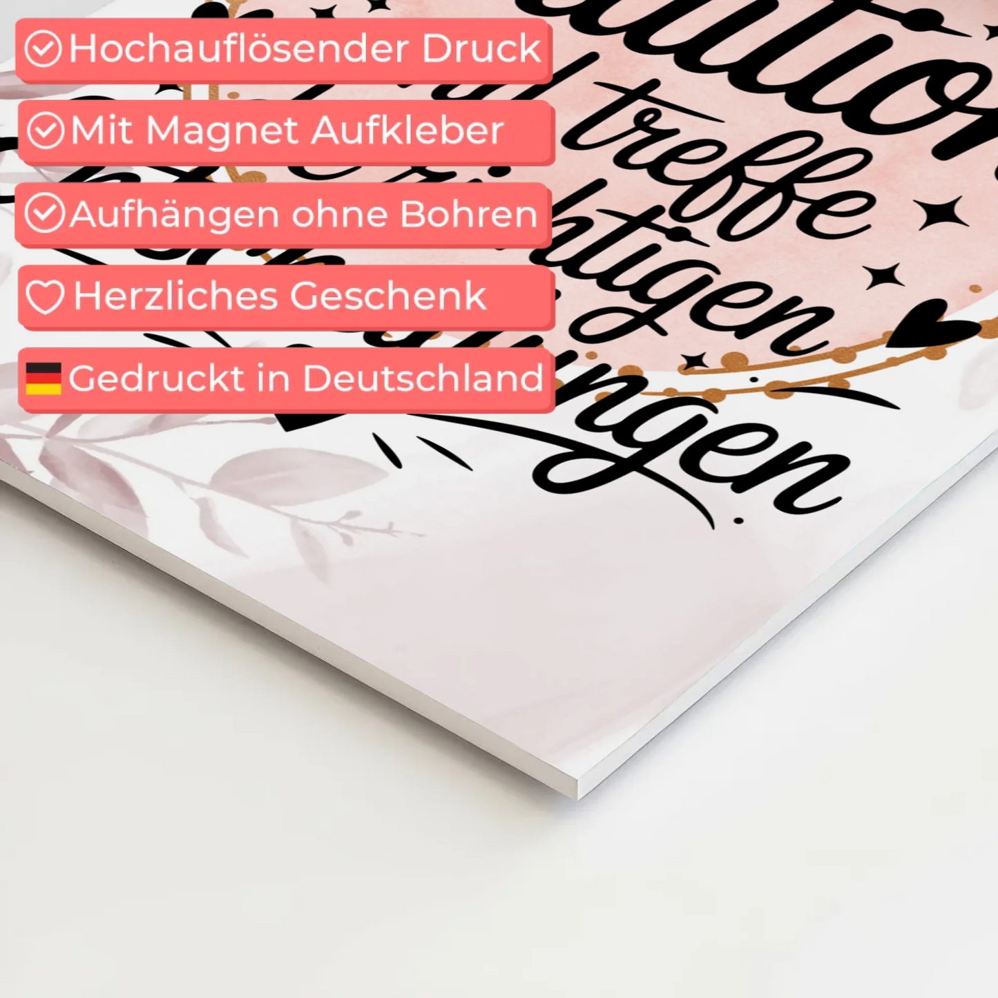 Magnetisches Sprüche Poster Affirmation Intuition Vertrauen