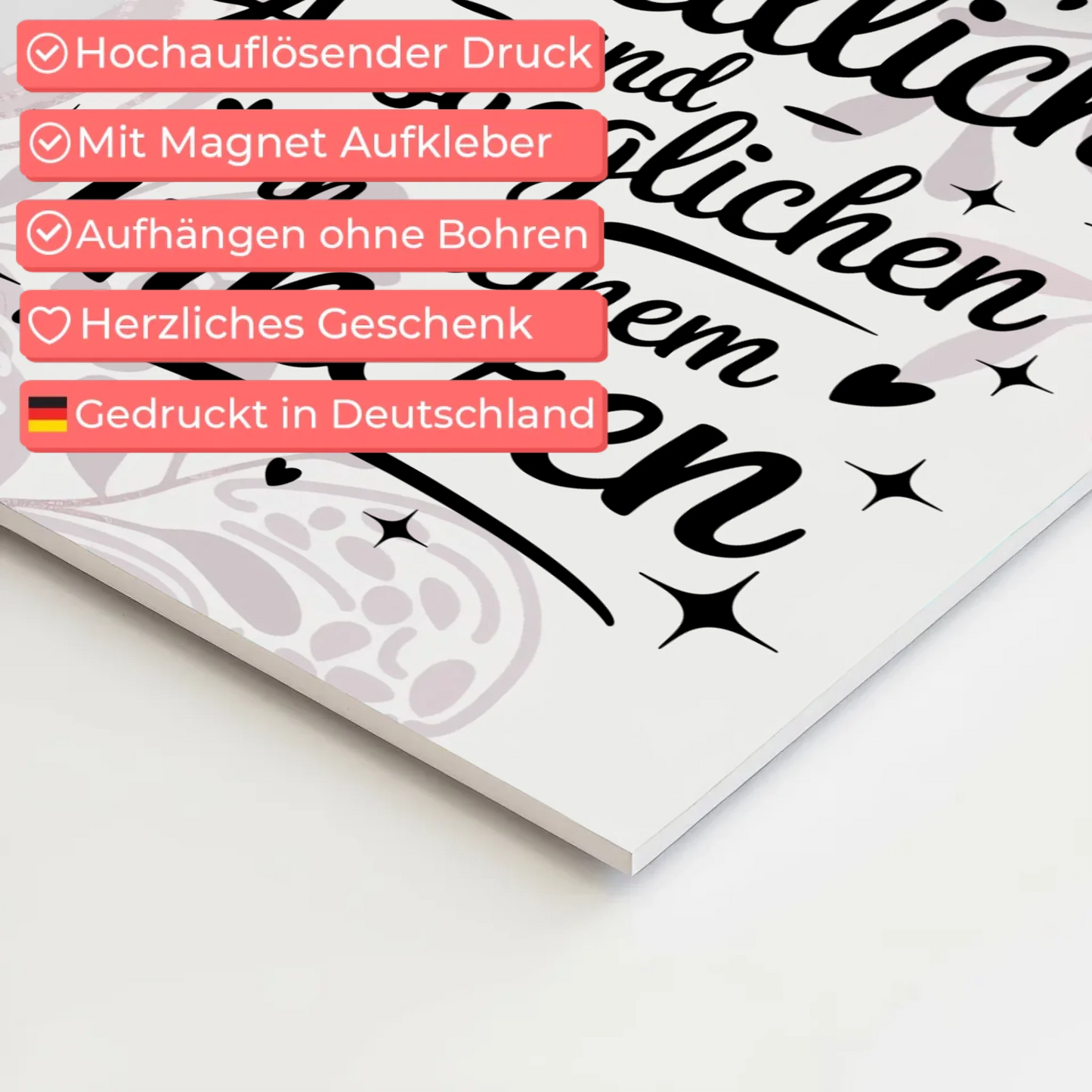 Positives Wandbild Magnet: Ich bin friedlich und ausgeglichen