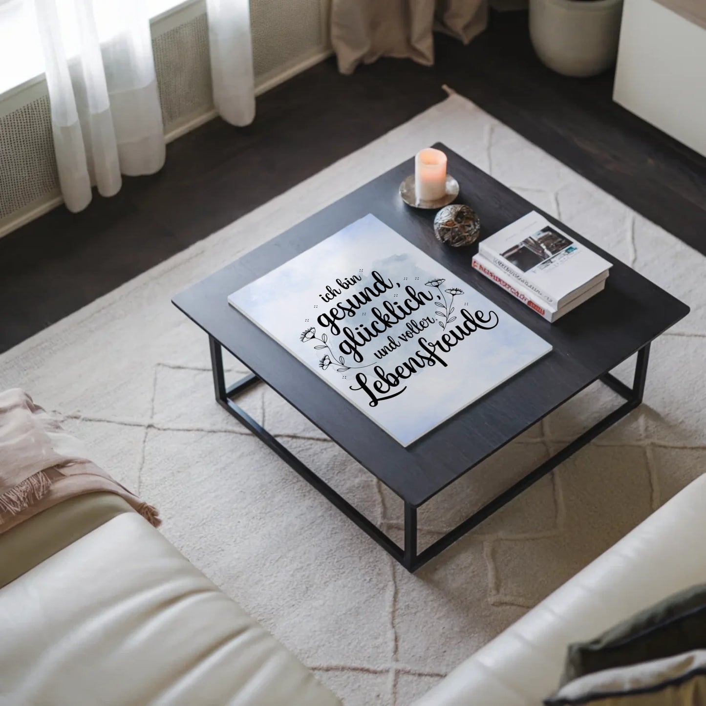 Sprüche Poster Magnetisch Affirmation Ich bin gesund glücklich