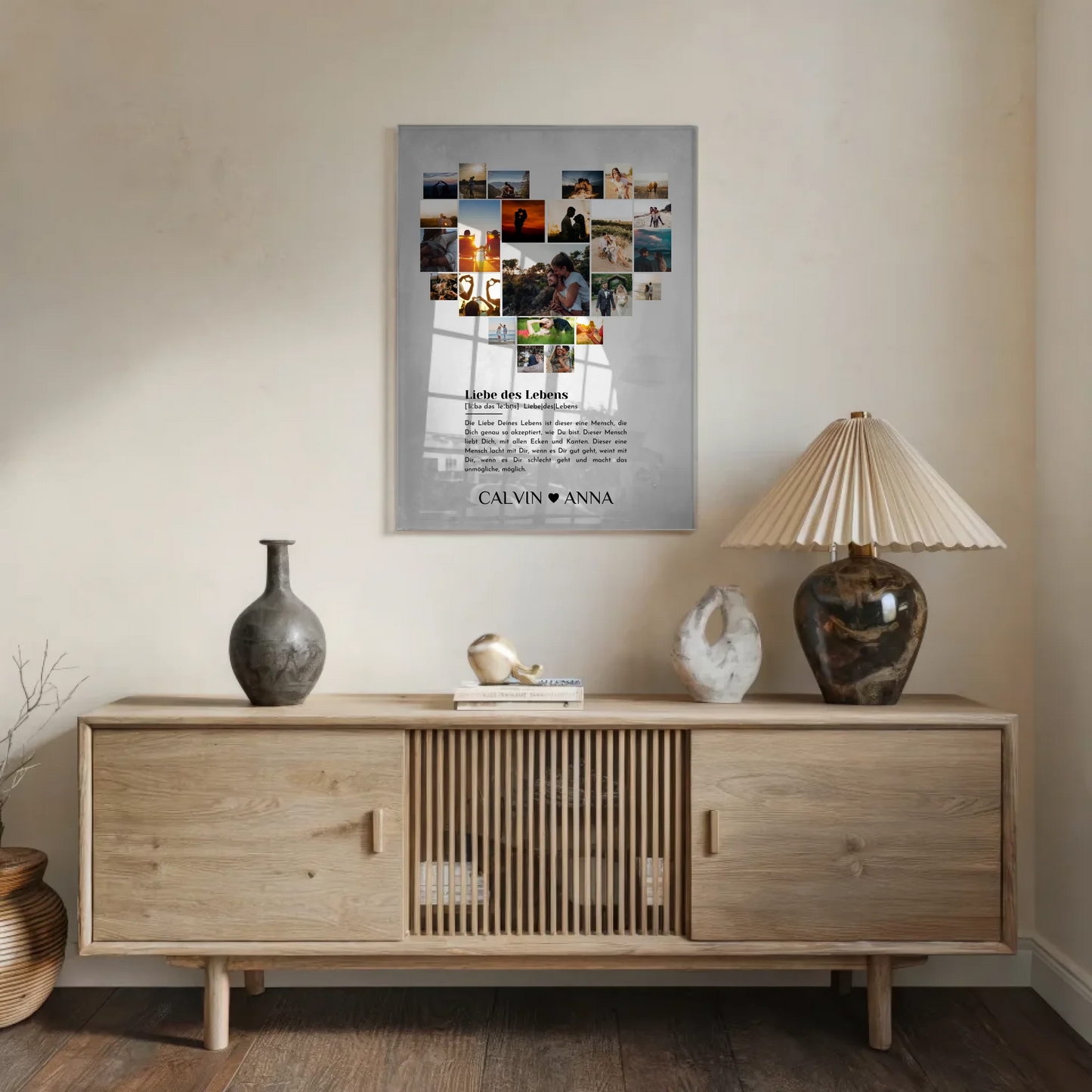 Acrylglas Bild Liebe Fotocollage Definition des Lebens