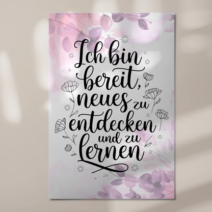 Positives Wandbild Magnet: Spruch Affirmation Ich bin bereit