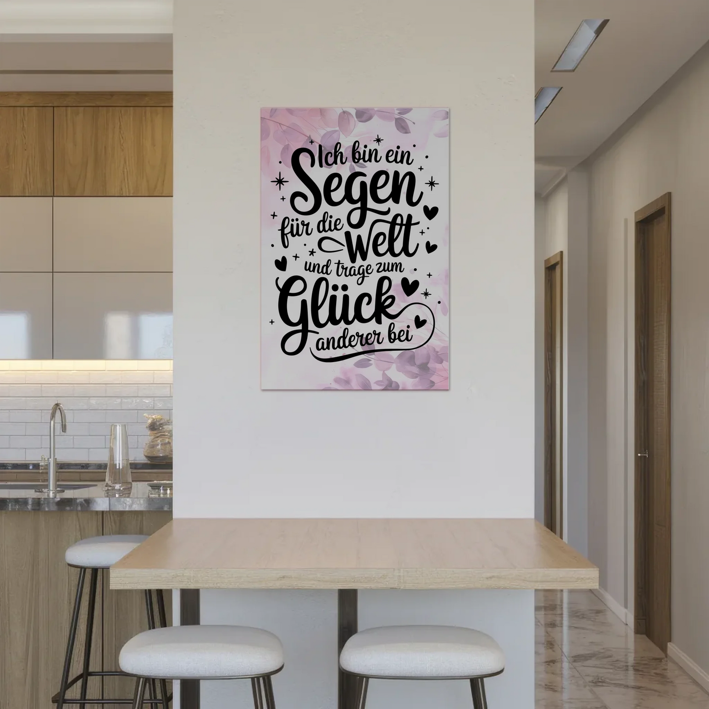 Affirmation Magnet Wandbild: Positiver Spruch für Glück