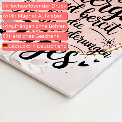 Positives Wandbild Magnet: Ich bin voller Energie Spruch