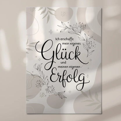 Positives Wandbild Magnet: Ich erschaffe mein Glück