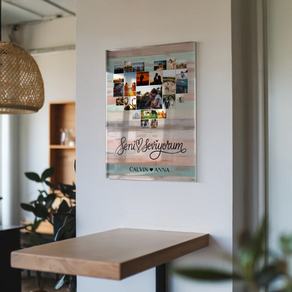 Personalisiertes Acrylglas Bild Liebe Fotocollage Seni Seviyorum