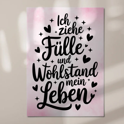Magnet Poster mit Spruch Affirmation für Fülle und Wohlstand