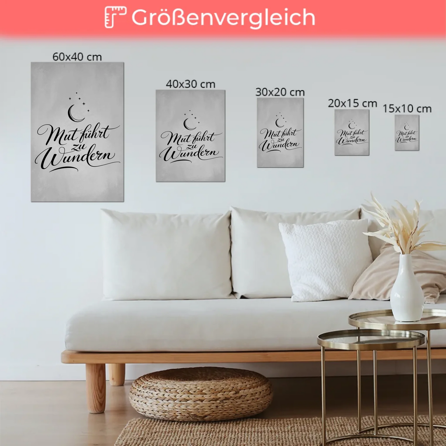 Affirmation Magnet Poster Mut führt zu Wundern positiv