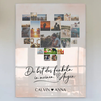 Paar Acrylglas Bild Personalisiert Fotocollage Funkeln