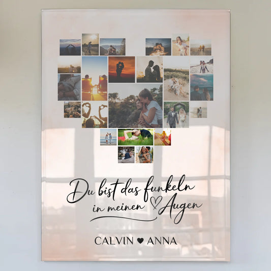 Paar Acrylglas Bild Personalisiert Fotocollage Funkeln