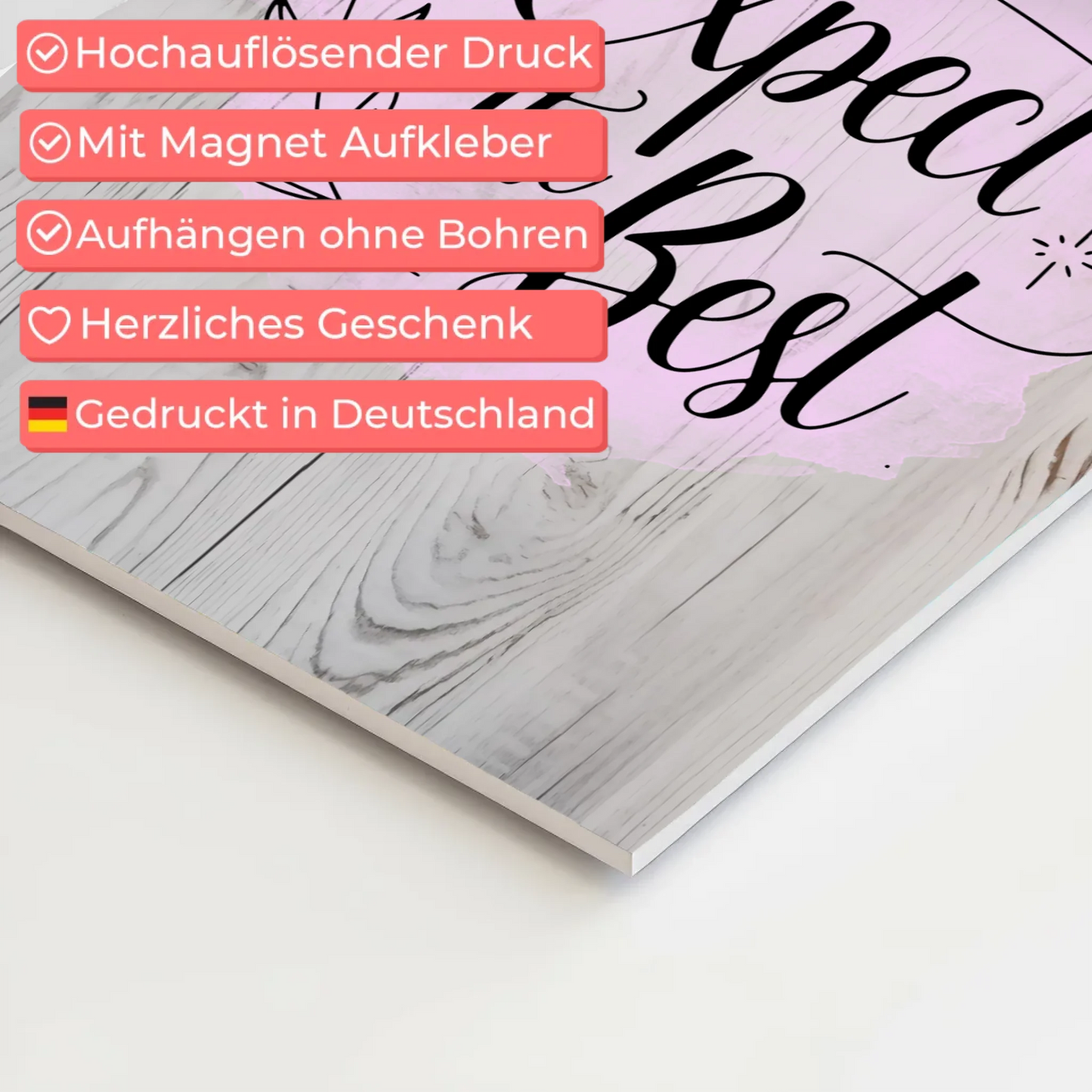 Magnet Poster mit Spruch Expect the Best personalisiert