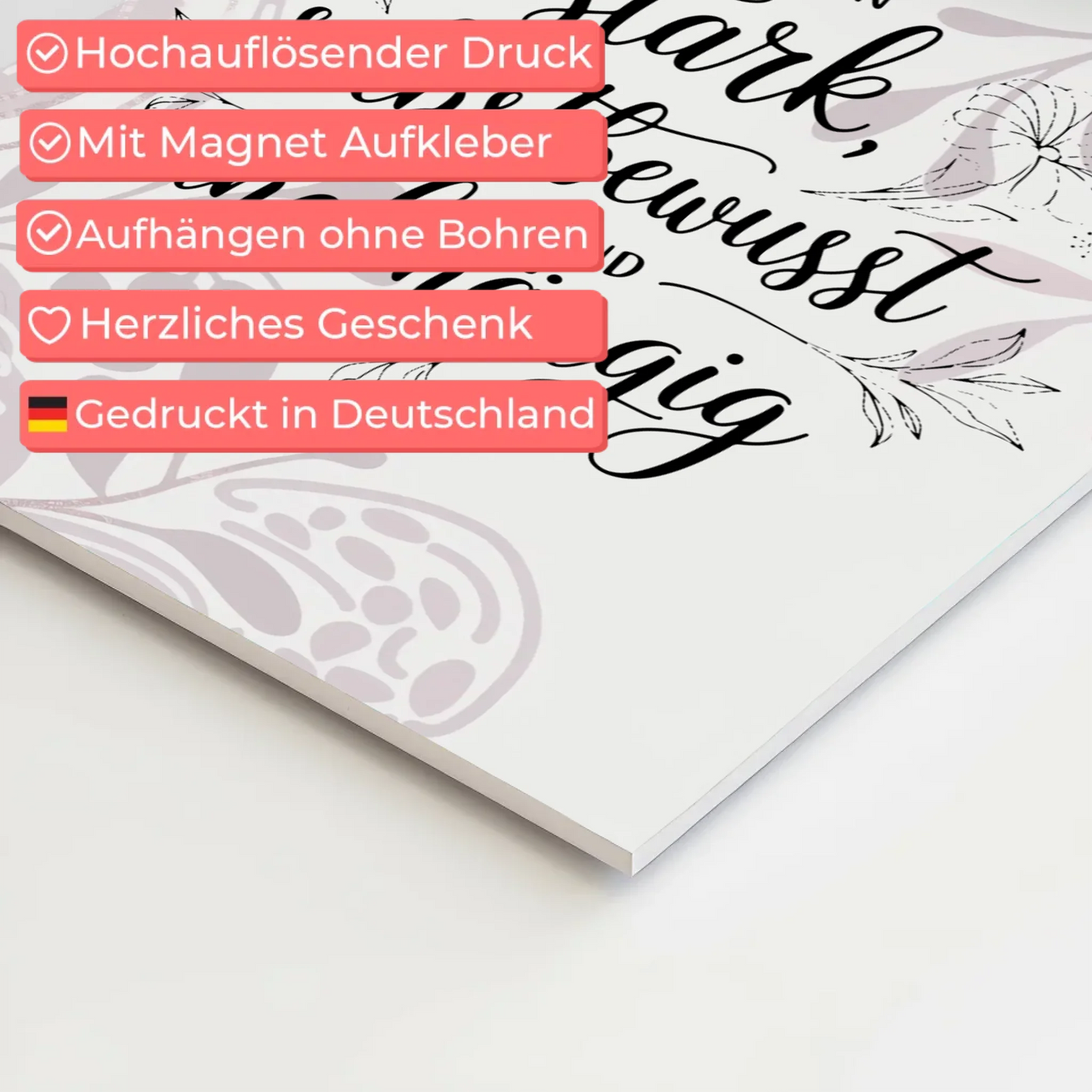 Affirmation Magnet Poster Ich bin stark selbstbewusst