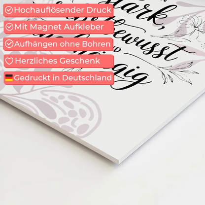 Affirmation Magnet Poster Ich bin stark selbstbewusst