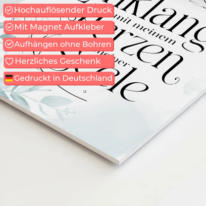 Magnetisches Wandbild Spruch Affirmation Herz Seele Fotoboard