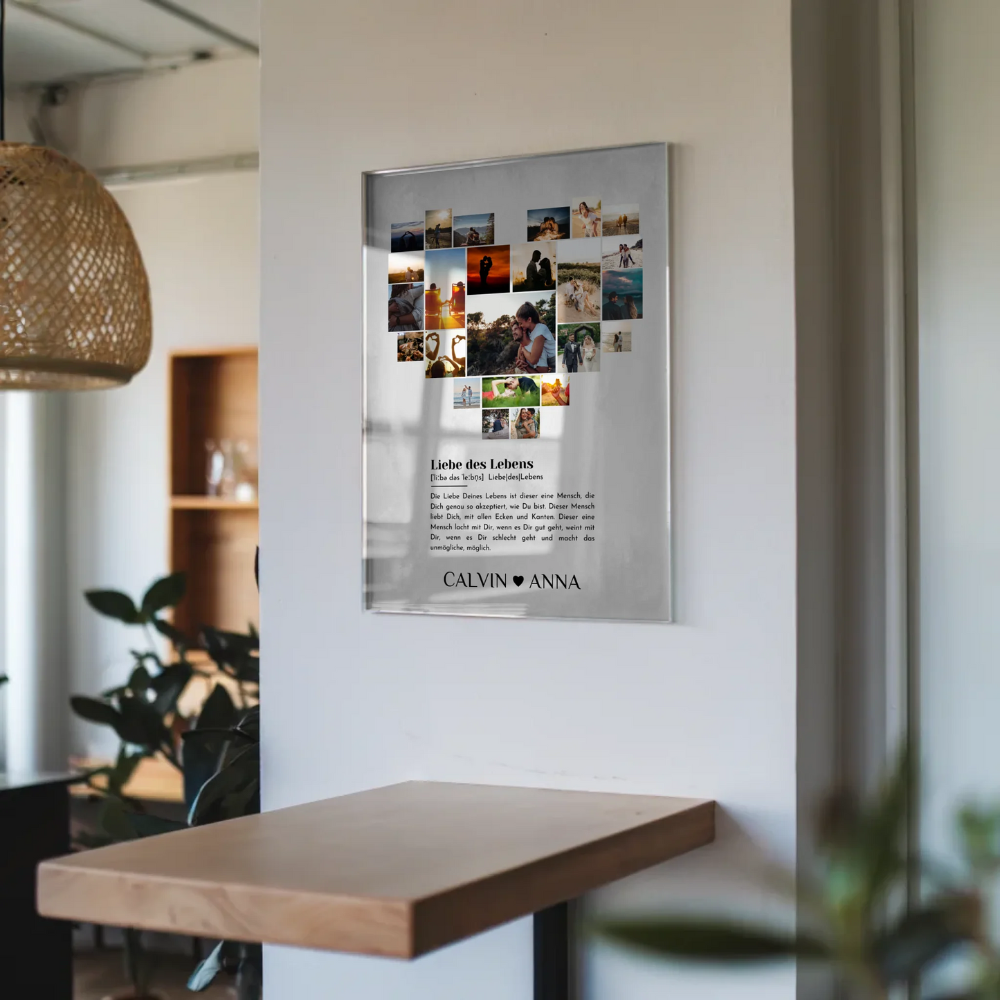 Acrylglas Bild Liebe Fotocollage Definition des Lebens