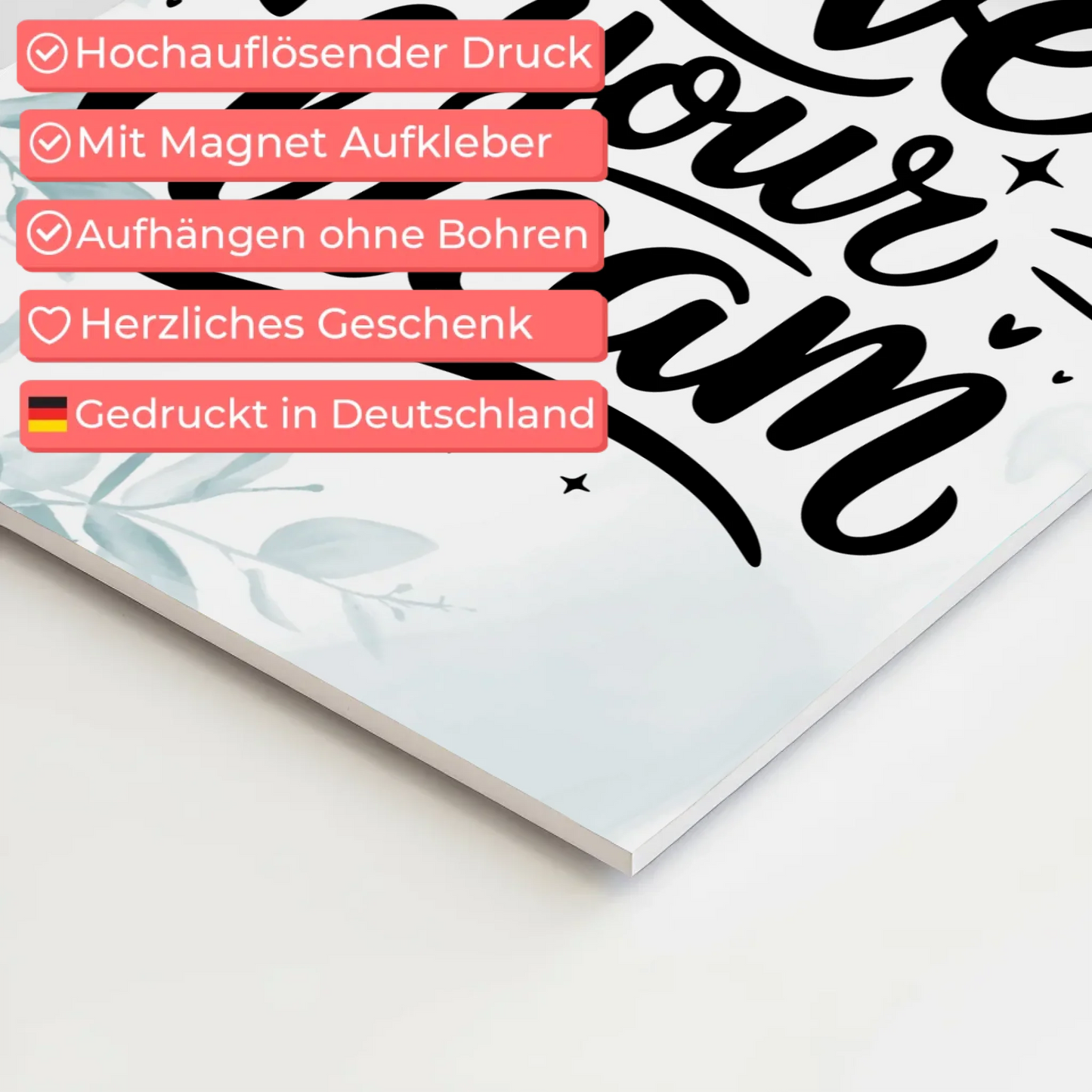 Magnet Poster mit Spruch Live your dream personalisiert