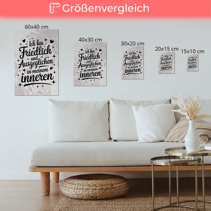Positives Wandbild Magnet: Ich bin friedlich und ausgeglichen