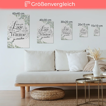 Affirmation Magnet Wandbild Positiv Spruch Träume Erreichen