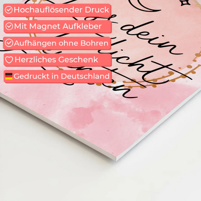 Sprüche Poster Magnetisch Affirmation Lass dein Licht leuchten