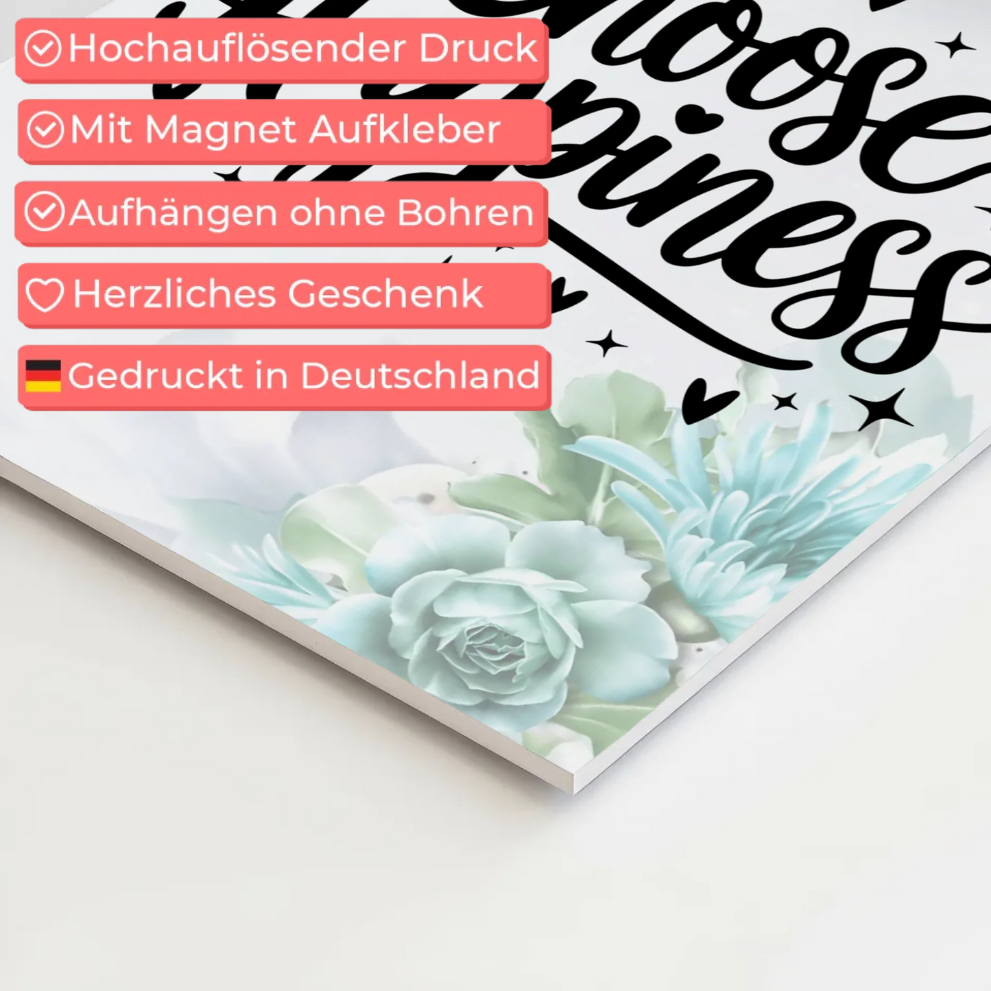 Magnet Poster Spruch Choose Happiness Geschenkideen