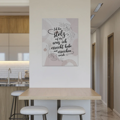 Affirmation Magnet Poster Spruch Ich bin stolz auf mich