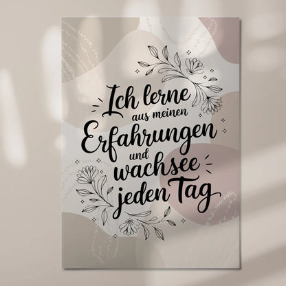 Affirmation Magnet Poster Spruch Ich lerne und wachse