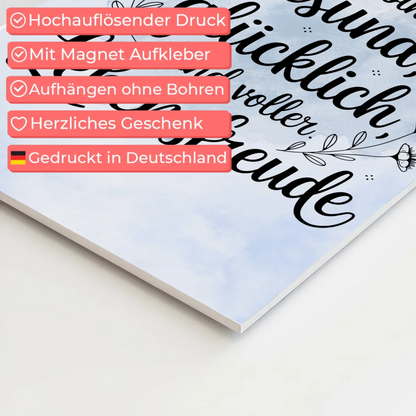 Sprüche Poster Magnetisch Affirmation Ich bin gesund glücklich