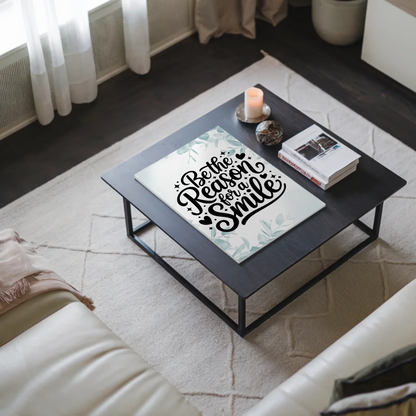 Spruch Fotoboard Magnet Wandbild Be the Reason for a Smile