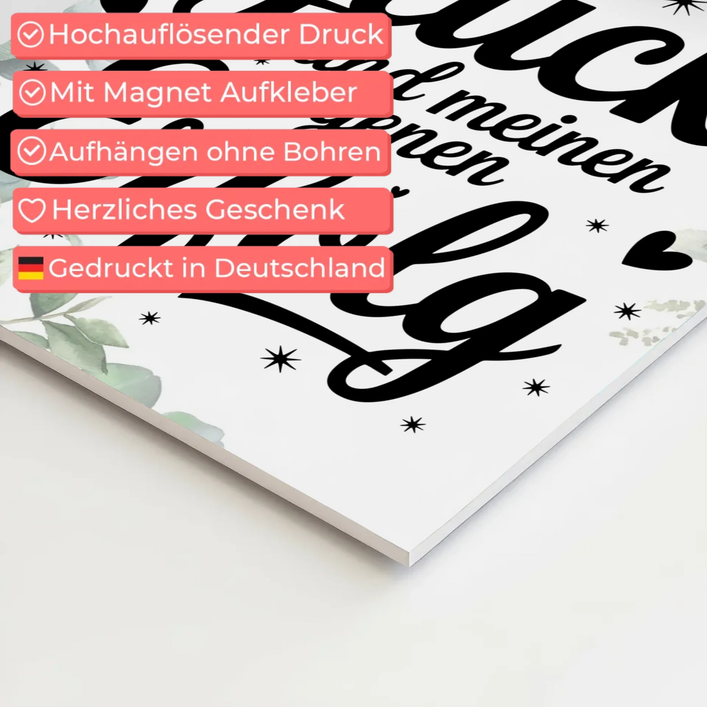 Affirmation Magnet Wandbild - Dein Glück und Erfolg