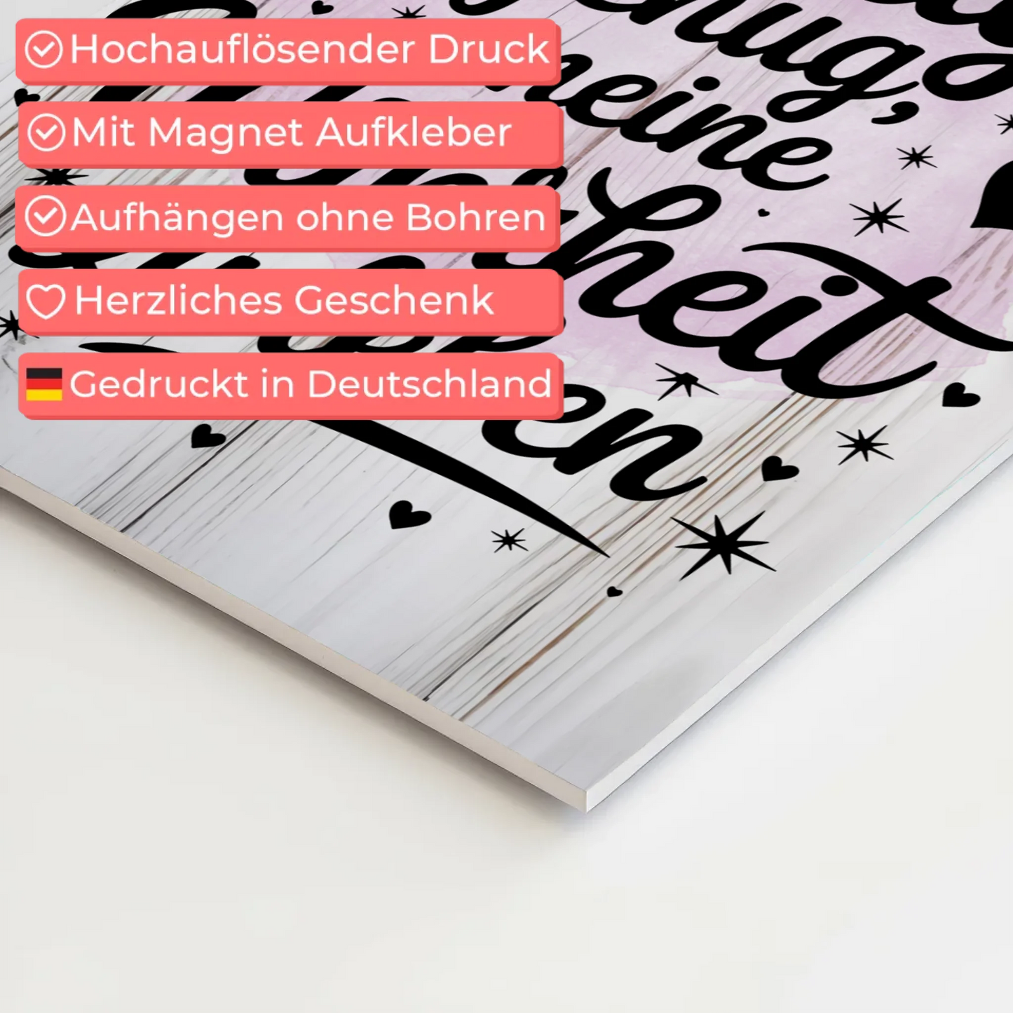 Affirmation Magnet Poster - Ich bin mutig, positiv leben