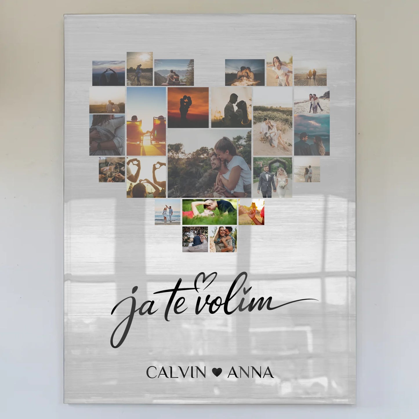 Personalisiertes Acrylglas Bild Fotocollage Ja Te Volim