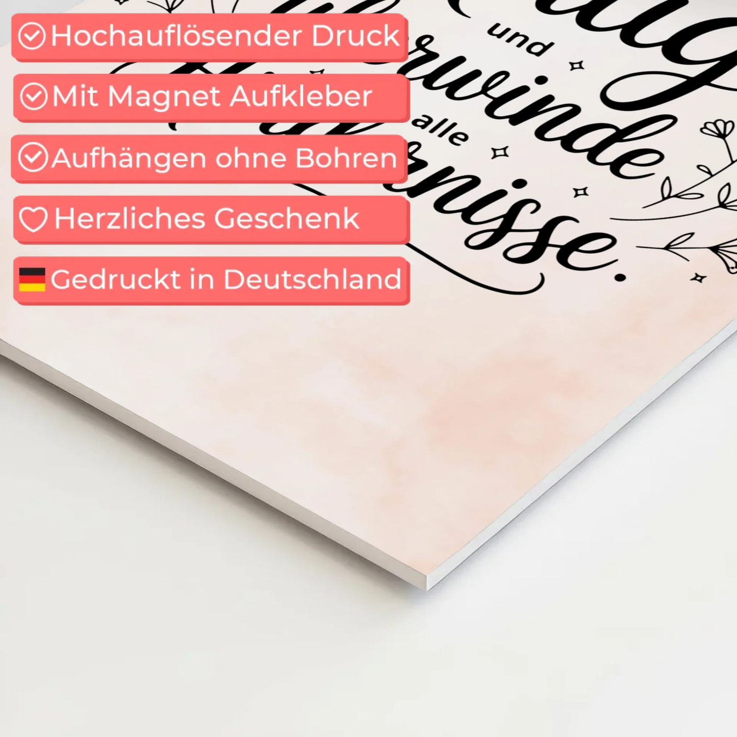 Affirmation Magnet Wandbild Ich bin mutig und stark