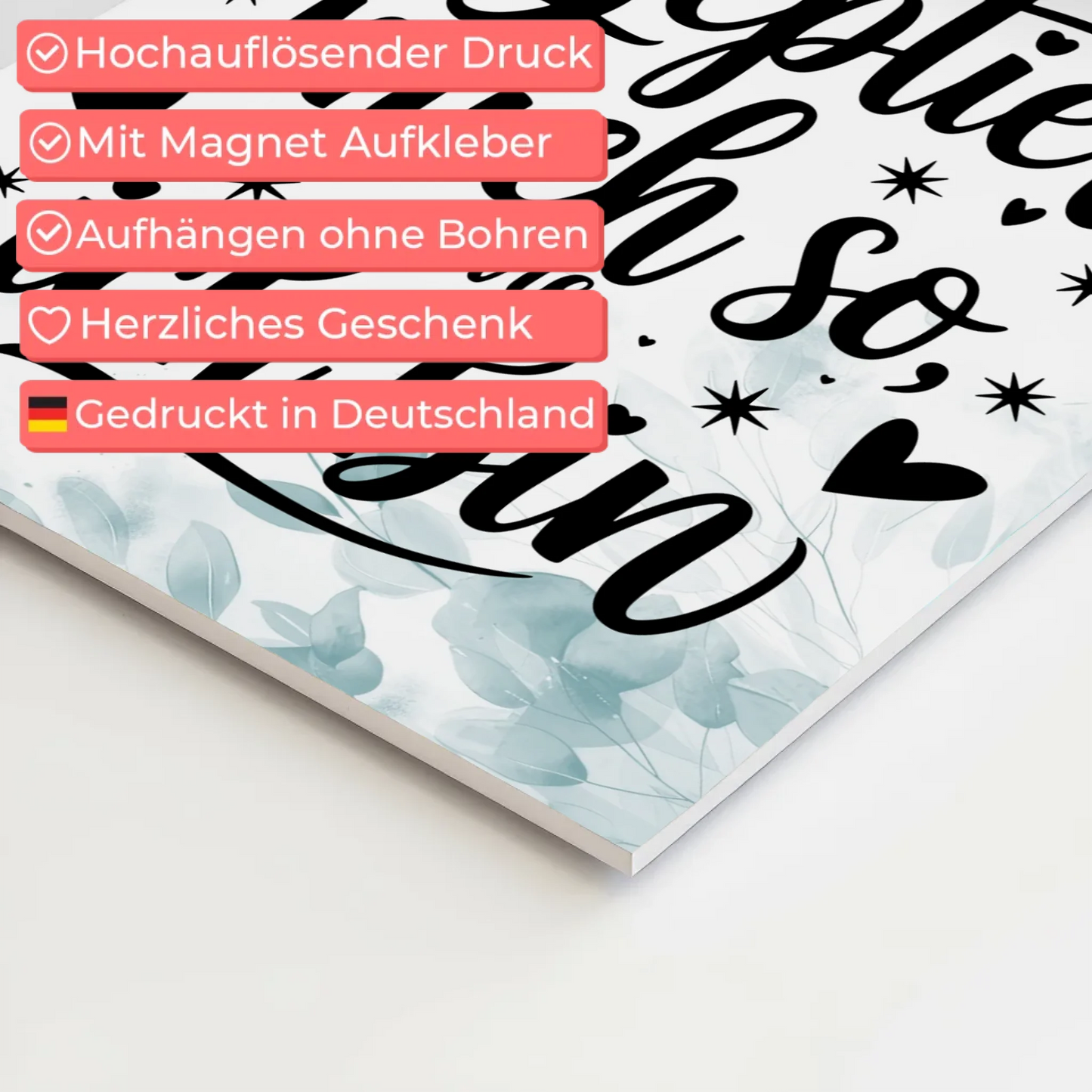 Magnet Poster mit Spruch Affirmation Positiv Ich liebe mich