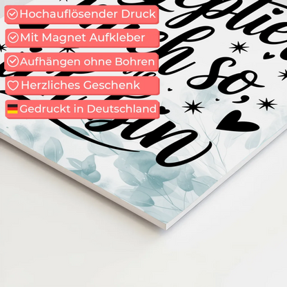 Magnet Poster mit Spruch Affirmation Positiv Ich liebe mich