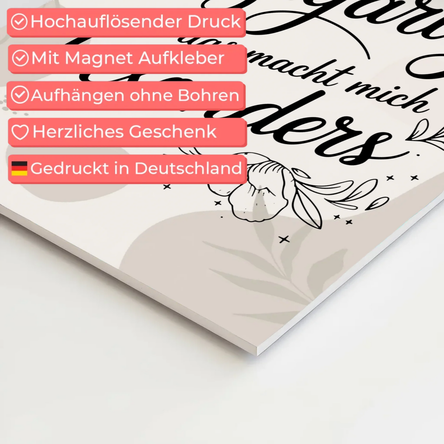 Magnetisches Sprüche Poster Affirmation Ich bin Einzigartig