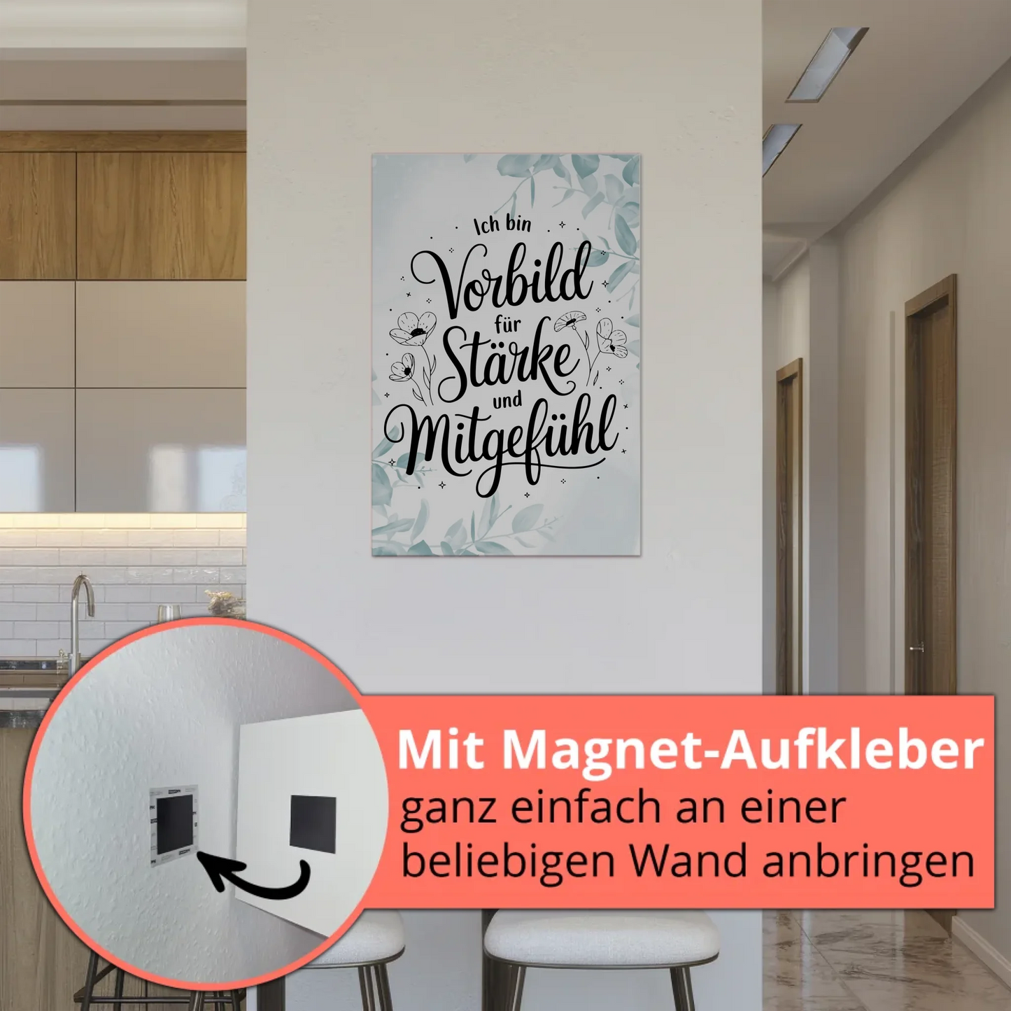 Magnet Poster Affirmation Ich bin Vorbild für Positivität