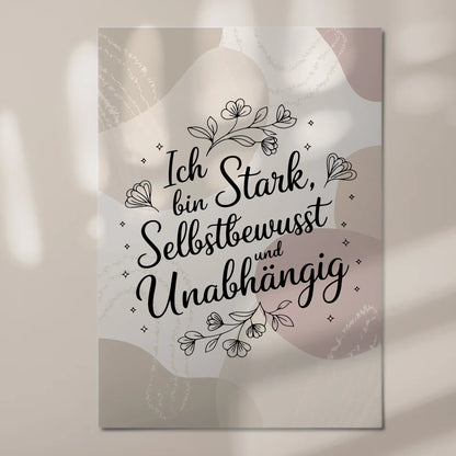 Spruch Affirmation Magnet Wandbild Ich bin stark positiv