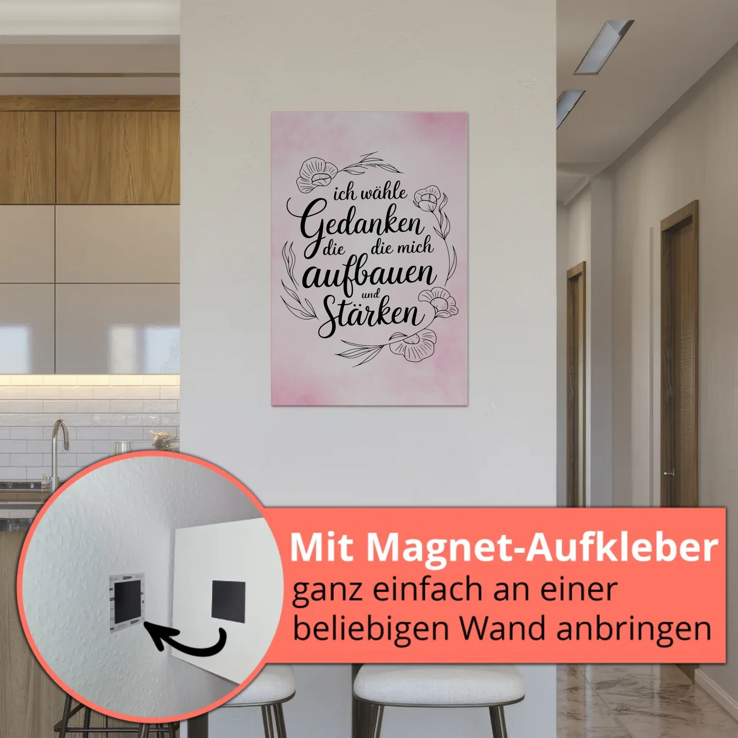 Magnetisches Wandbild Spruch Affirmation Gedanken stärken