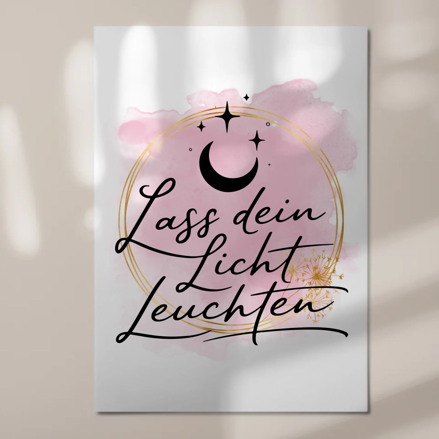 Magnet Poster mit Spruch Affirmation Lass dein Licht leuchten