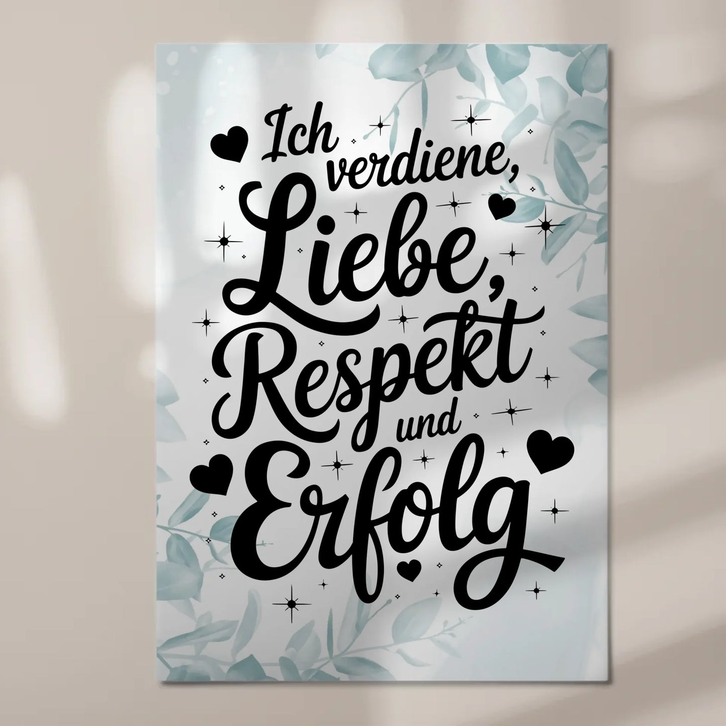 Magnetisches Sprüche Poster Affirmation Liebe Respekt Erfolg