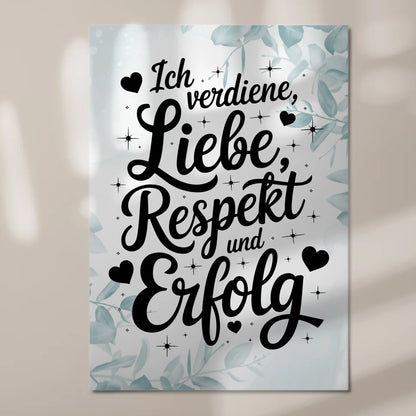 Magnetisches Sprüche Poster Affirmation Liebe Respekt Erfolg