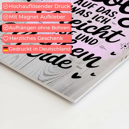 Affirmation Magnet Wandbild Ich bin stolz auf Erfolge