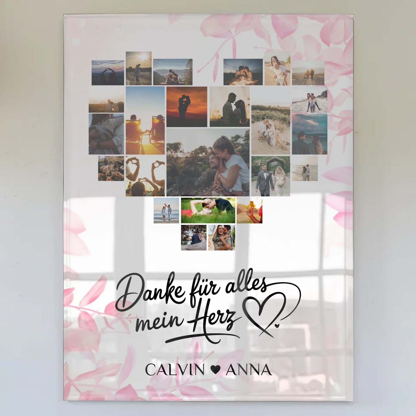 Acrylglas Bild Liebe Fotocollage Danke Für Alles Herz