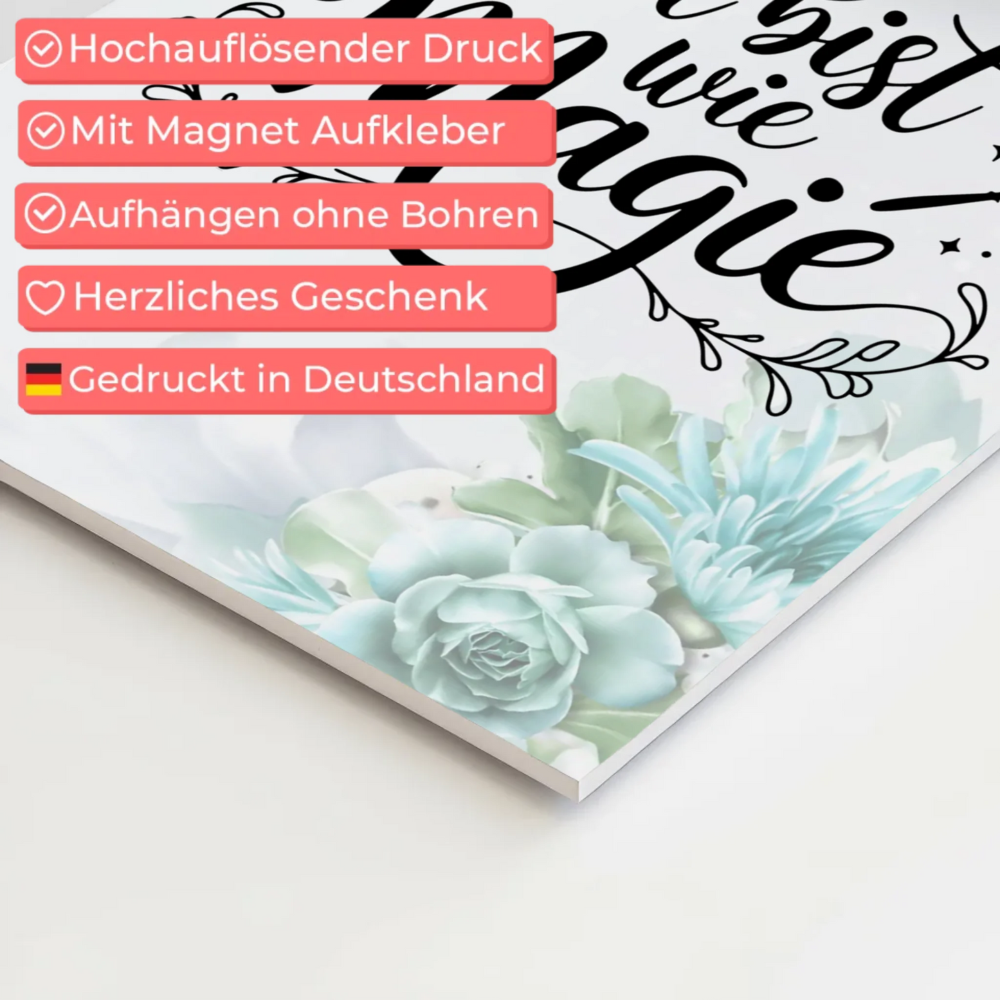 Sprüche Poster Magentisch - Du bist wie Magie Geschenk