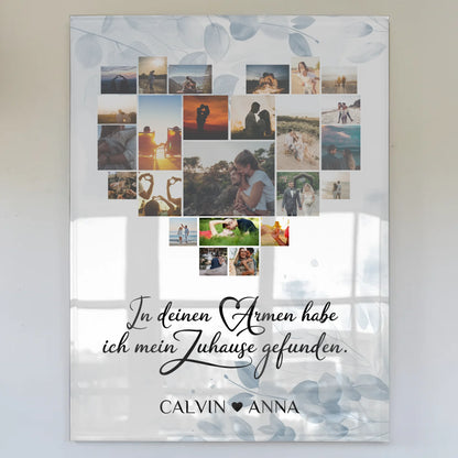 Acrylglas Bild Paare Fotocollage In Deinen Armen Zuhause